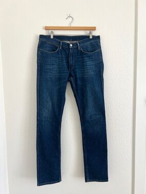 ACNE STUDIOS dark wash straight leg jeans luxury streetwear / 32 x 32